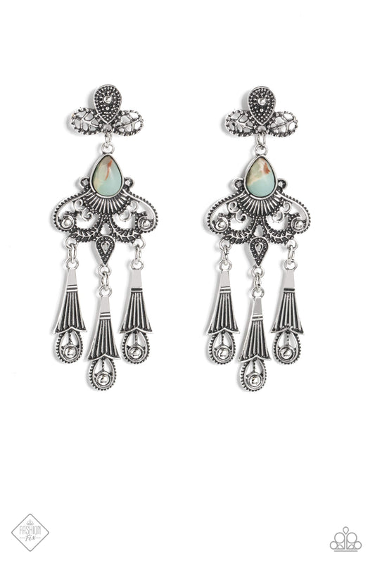 Paparazzi Earring ~ Revered Rustic - Blue