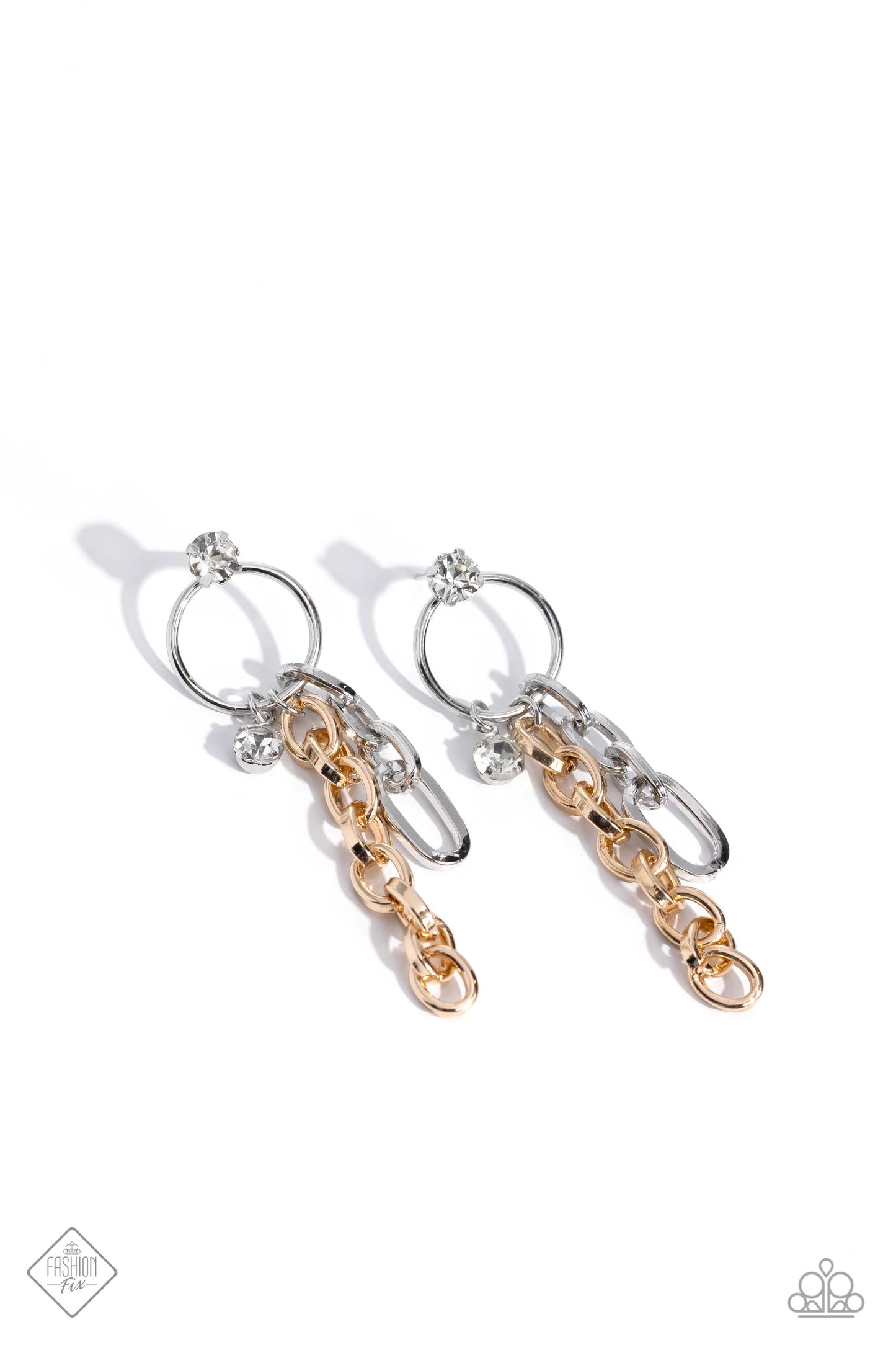 Paparazzi Earring ~ Two-Tone Trendsetter - Multi