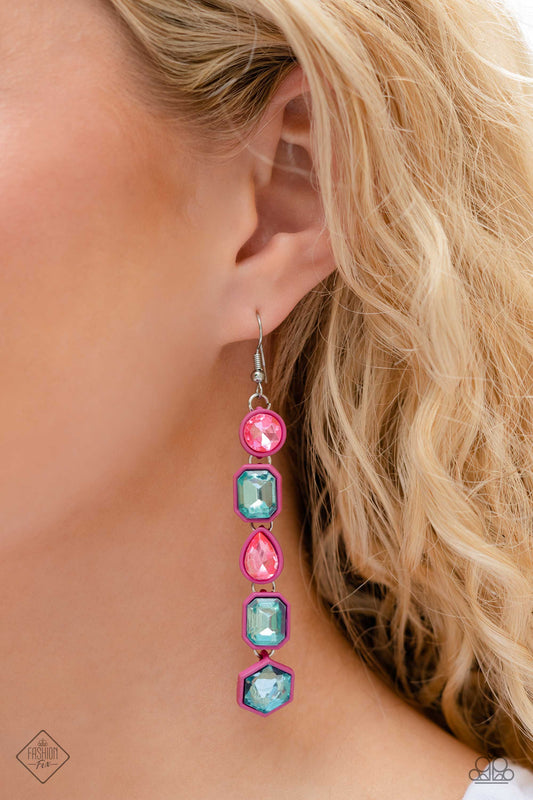 Paparazzi Earring ~ Developing Dignity - Pink