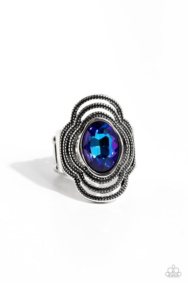 Entrancing Edge - Blue - Paparazzi Ring Image