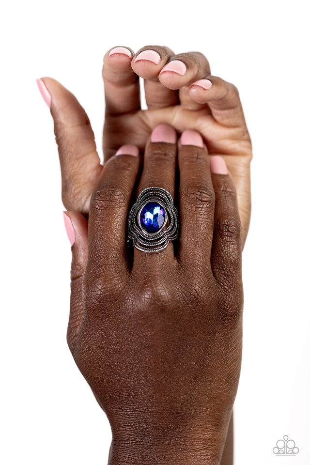 Entrancing Edge - Blue - Paparazzi Ring Image