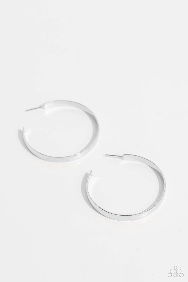 Sleek Symmetry - Silver - Paparazzi Earring Image