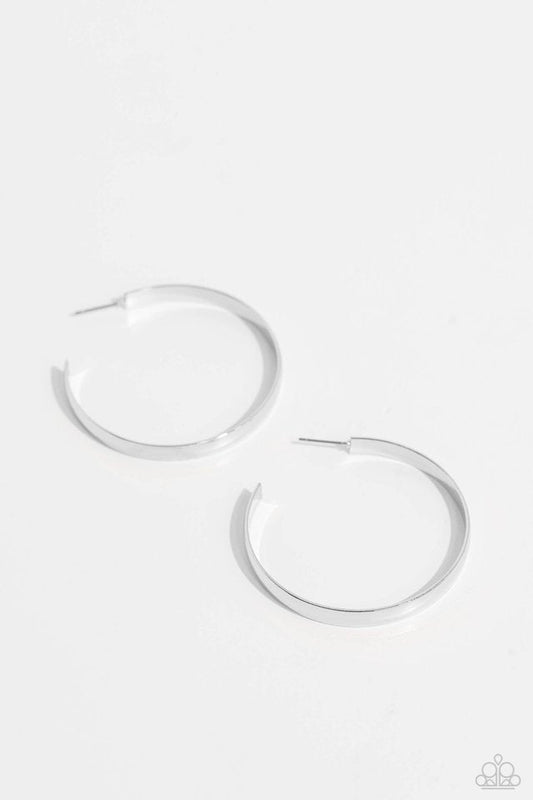 Sleek Symmetry - Silver - Paparazzi Earring Image