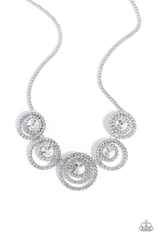 Dramatic Darling - White - Paparazzi Necklace Image