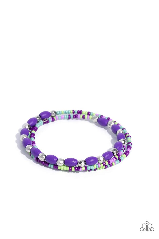 For WOOD Measure - Purple - Paparazzi Bracelet Image