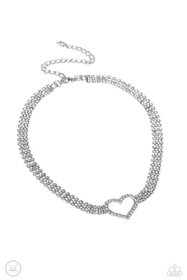 Rows of Romance - White - Paparazzi Necklace Image