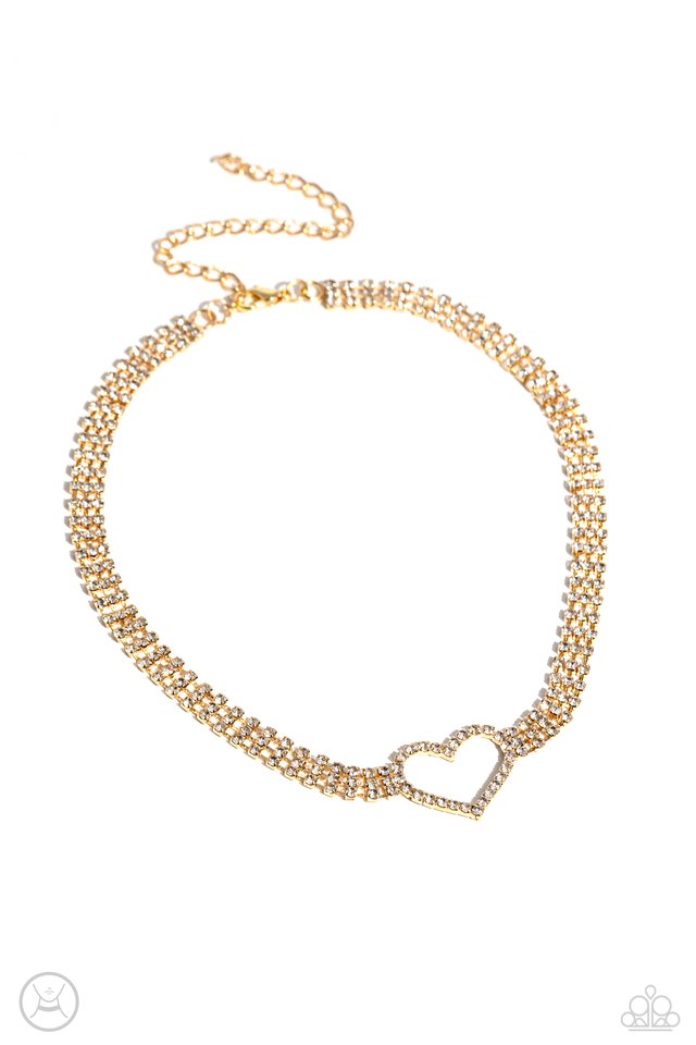 Rows of Romance - Gold - Paparazzi Necklace Image