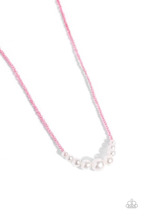 White Collar Whimsy - Pink - Paparazzi Necklace Image