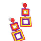 Seize the Squares - Red - Paparazzi Earring Image