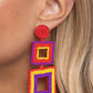 Seize the Squares - Red - Paparazzi Earring Image