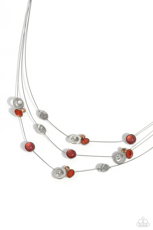 Affectionate Array - Orange - Paparazzi Necklace Image