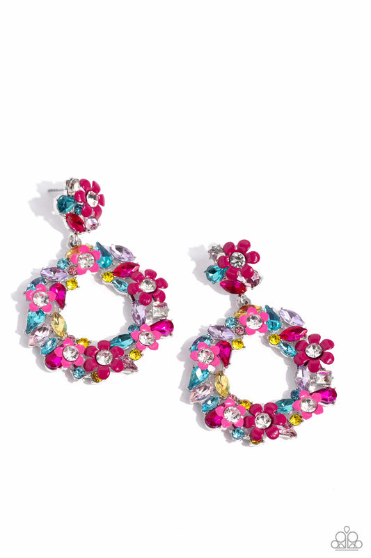 Paparazzi Earring ~ Wreathed in Wildflowers - Multi