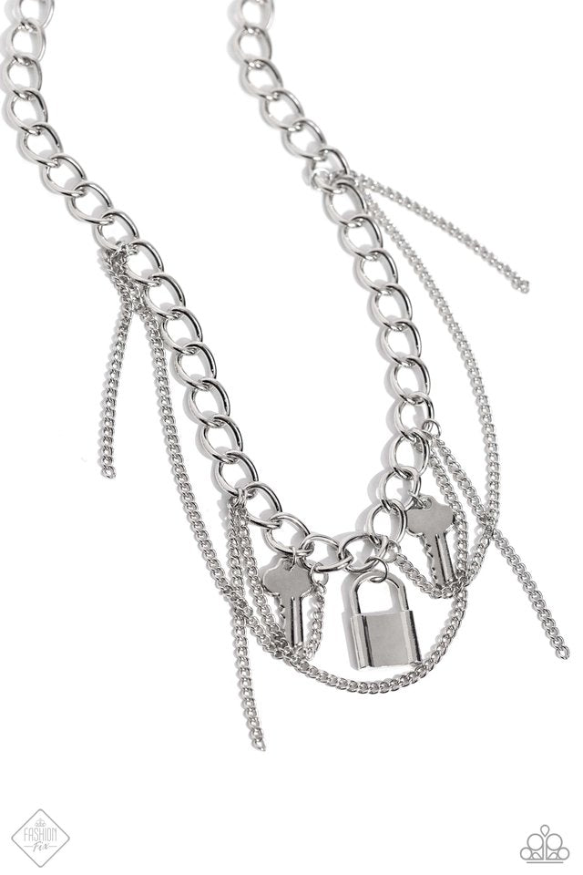 Against the LOCK - Silver - Paparazzi Necklace Image