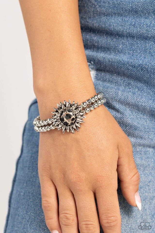 Sunflower Serenity - Black - Paparazzi Bracelet Image