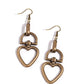 Padlock Your Heart - Brass - Paparazzi Earring Image