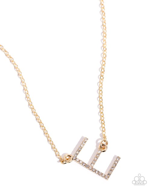 INITIALLY Yours - E - Paparazzi Necklace Image