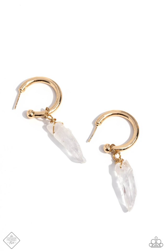 Excavated Elegance - Gold - Paparazzi Earring Image