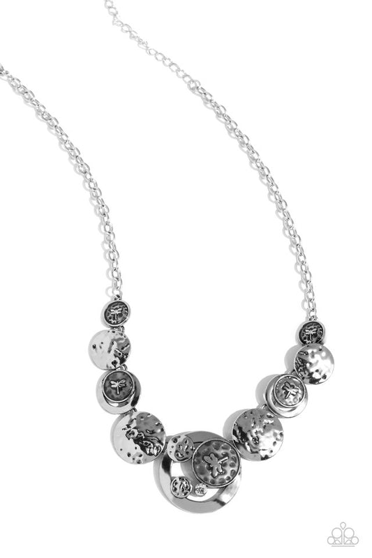 Dragonfly Design - Silver - Paparazzi Necklace Image