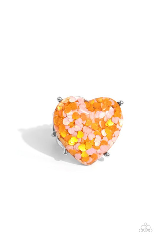 Patterned Promenade - Orange - Paparazzi Ring Image