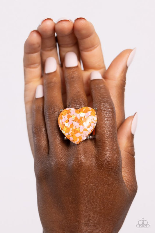 Patterned Promenade - Orange - Paparazzi Ring Image