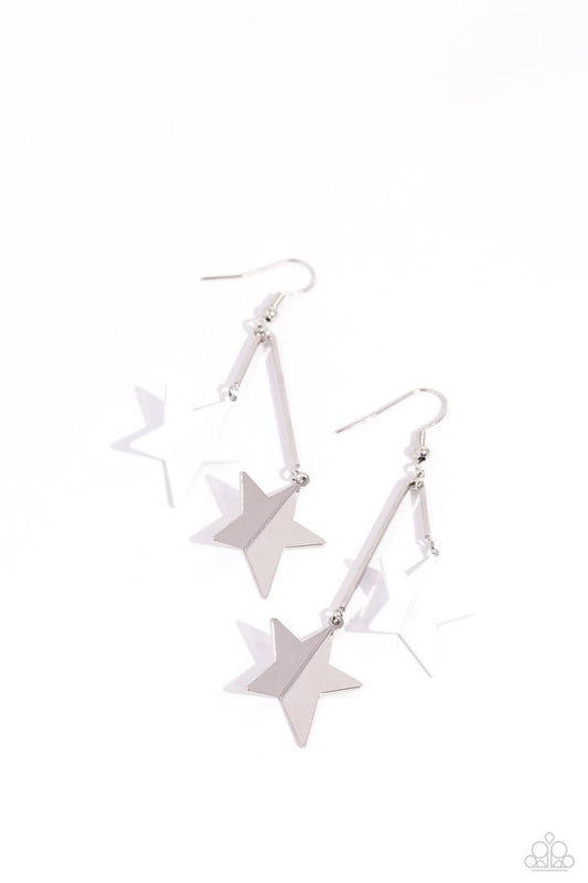 Stellar STAGGER - White - Paparazzi Earring Image