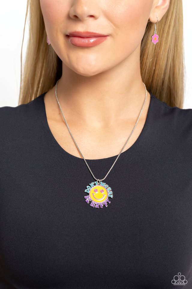 Dont Worry, Stay Happy - Multi - Paparazzi Necklace Image