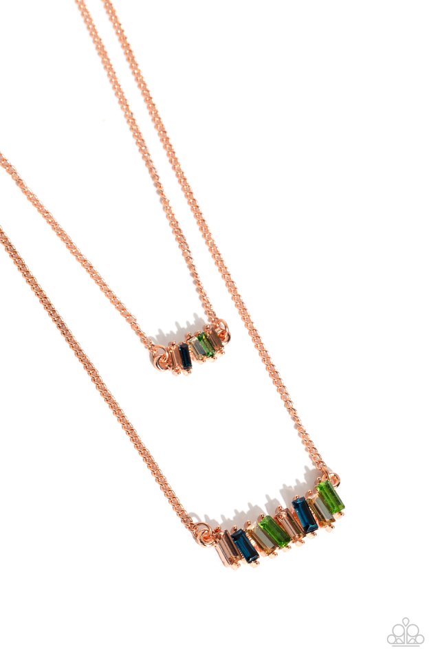 Easygoing Emeralds - Copper - Paparazzi Necklace Image