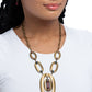 OVAL the Top - Brass - Paparazzi Necklace Image