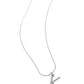 Letter of the Law - White - K - White - Paparazzi Necklace Image