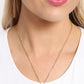 Emblematic Elegance - Gold - E - Paparazzi Necklace Image