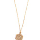 Emblematic Elegance - Gold - G - Paparazzi Necklace Image
