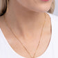 Emblematic Elegance - Gold - G - Paparazzi Necklace Image