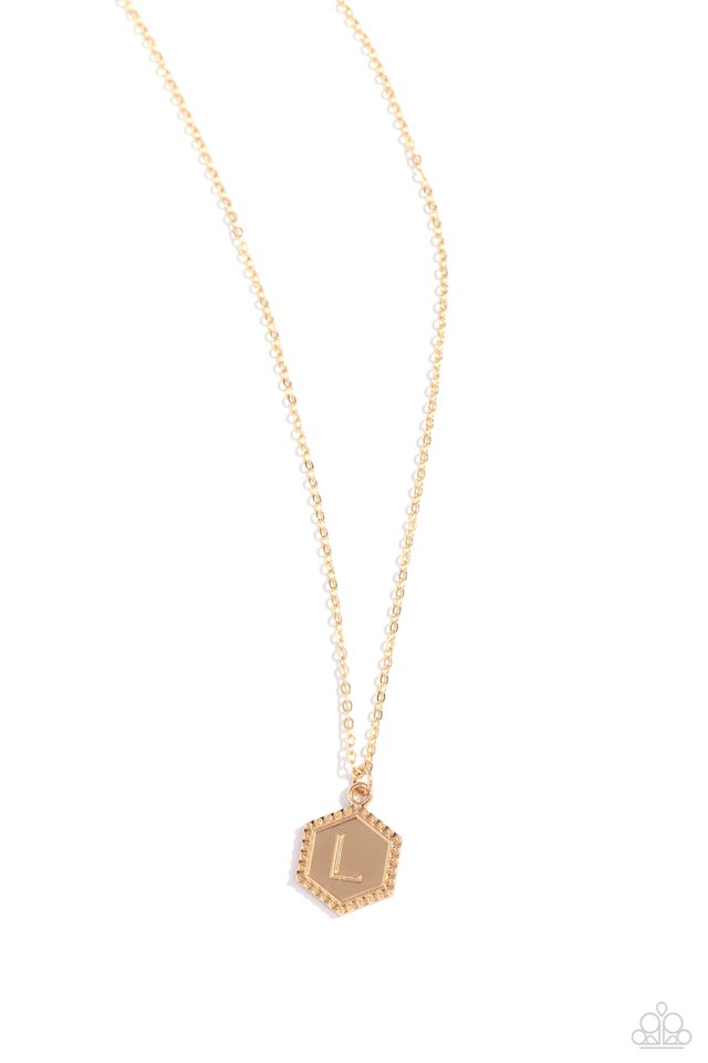 Emblematic Elegance - Gold - L - Paparazzi Necklace Image