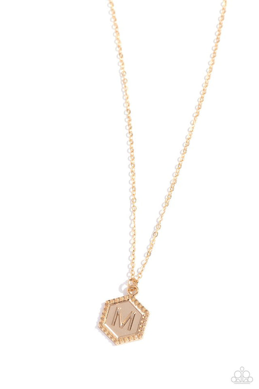 Emblematic Elegance - Gold - M - Paparazzi Necklace Image