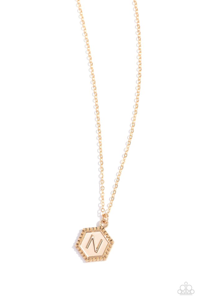 Emblematic Elegance - Gold - N - Paparazzi Necklace Image