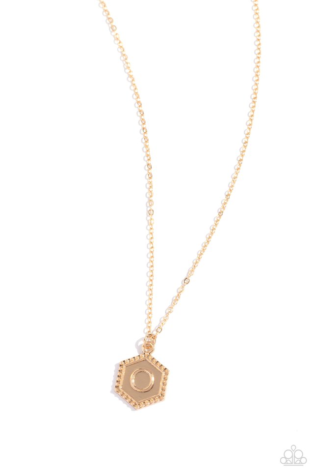 Emblematic Elegance - Gold - O - Paparazzi Necklace Image