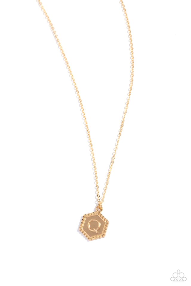 Emblematic Elegance - Gold - Q - Paparazzi Necklace Image