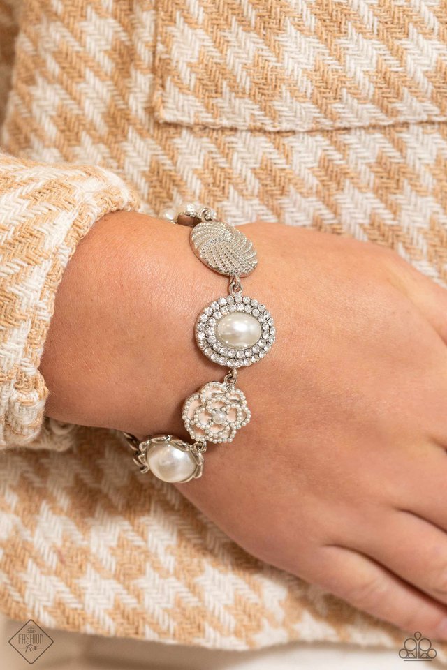 Cultivated Charm - White - Paparazzi Bracelet Image