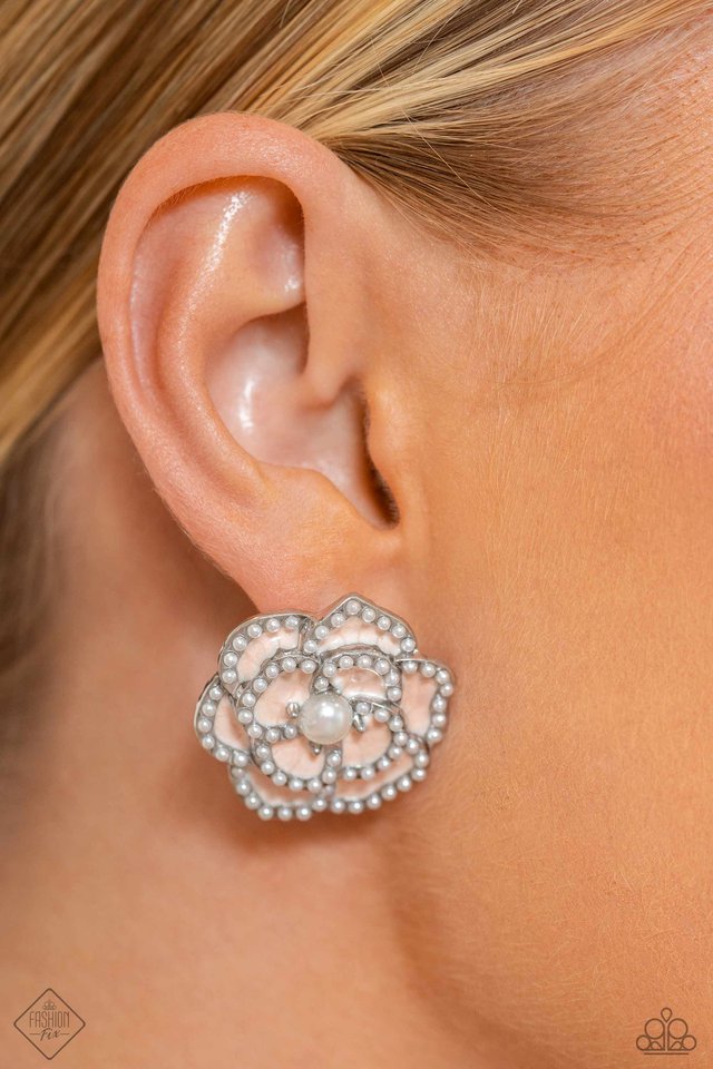 Suave Sensation - White - Paparazzi Earring Image