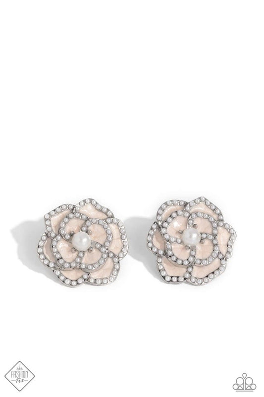 Suave Sensation - White - Paparazzi Earring Image