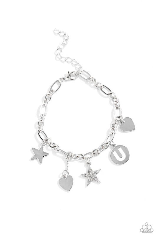 Legacy Letters - White - U - Paparazzi Bracelet Image