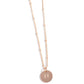Initial Elegance - Rose Gold - U - Paparazzi Necklace Image
