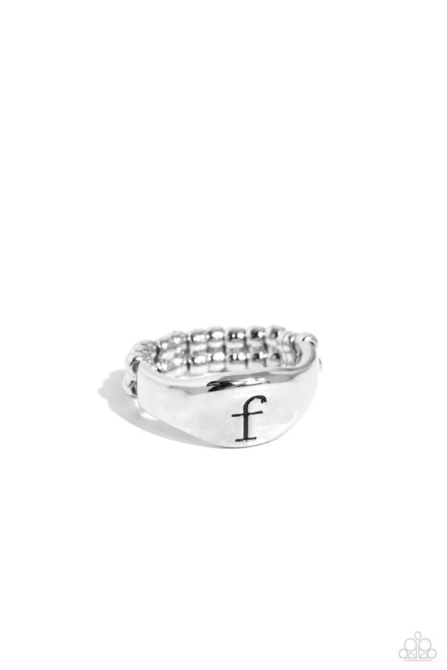 Monogram Memento - Silver - F - Paparazzi Ring Image