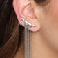 Fault Line Fringe - White - Paparazzi Earring Image