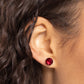 Paparazzi Earring ~ Breathtaking Birthstone - Red