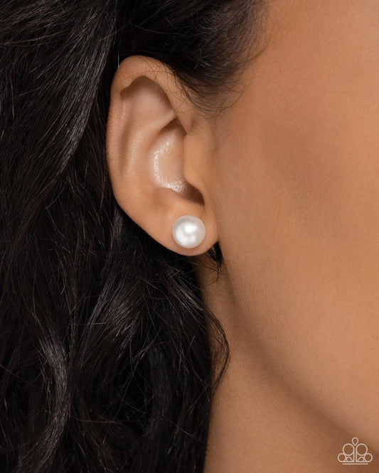 Breathtaking Birthstone - White - Paparazzi Earring Image