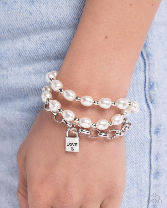 LOVE-Locked Legacy - White - Paparazzi Bracelet Image