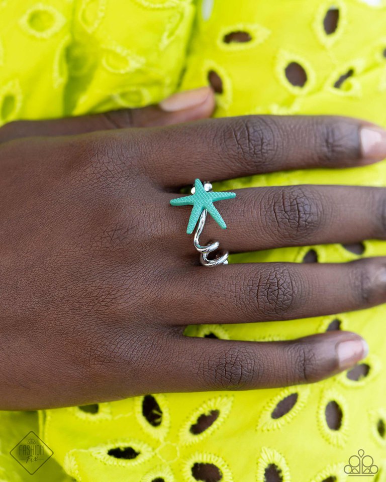 Wish Upon A STARFISH - Blue - Paparazzi Ring Image