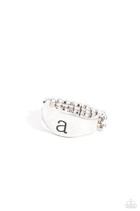 Monogram Memento - A - Silver - Paparazzi Ring Image