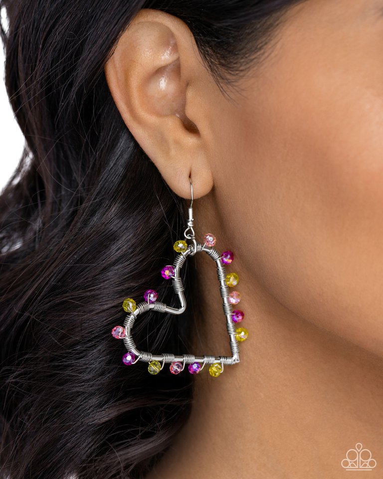 HEART of Your World - Multi - Paparazzi Earring Image